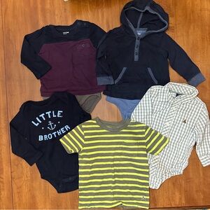 baby gap short and long sleeve T-shirt, bundle 12 to 18 months